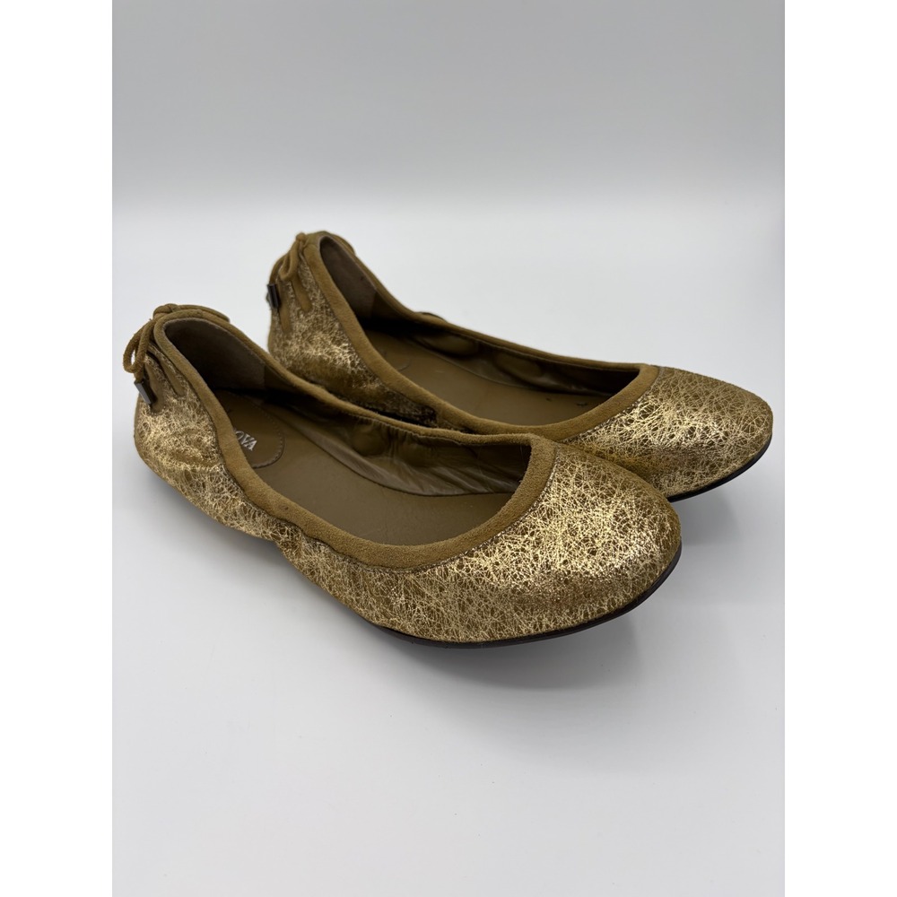 Cole Haan Maria Sharapova Air Bacara Ballet Flats Gold Metallic 6.5B D38451